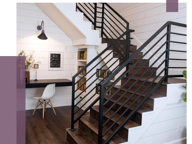 Перила для лестницы в доме в Фурманове от 7386 руб. — ПРОЛЁТ-Фрв