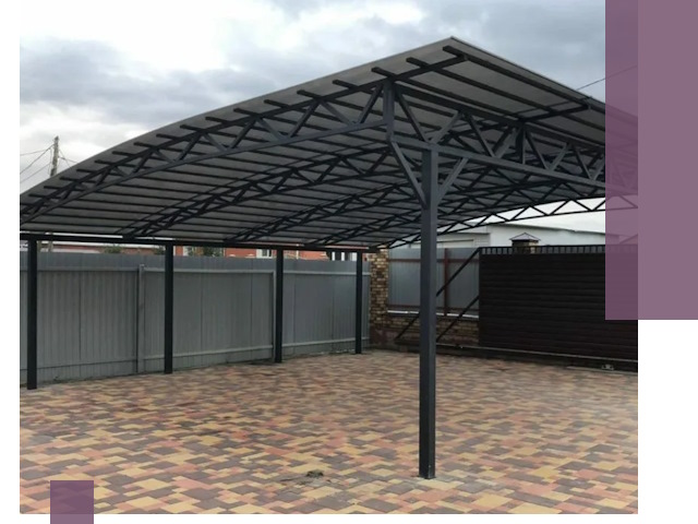 Металлические навесы под ключ в Фурманове — изготовление и монтаж