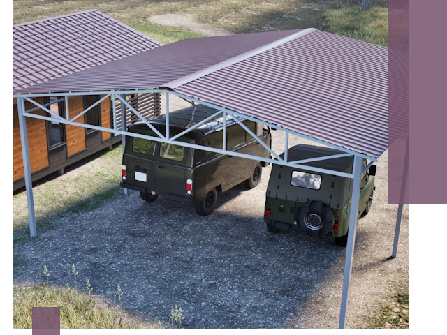 Двускатные навесы под ключ в Фурманове — изготовление и монтаж