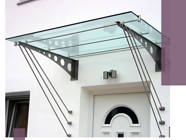 Козырьки над входом под ключ в Фурманове — изготовление и монтаж