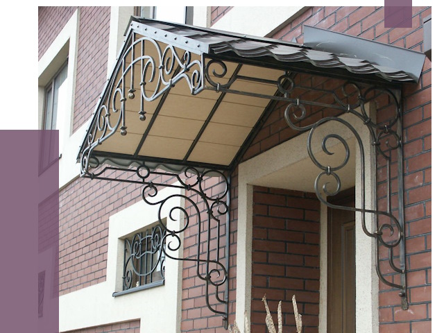 Двускатные козырьки в Фурманове под ключ от 12735 руб.