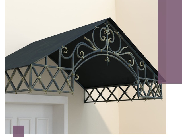 Двускатные металлические козырьки под ключ в Фурманове