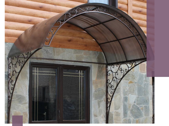 Арочные козырьки под ключ в Фурманове: изготовление и монтаж